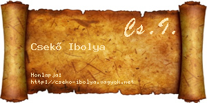 Csekő Ibolya névjegykártya